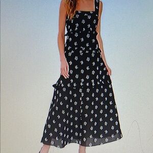 CeCe Black and White Tiered Maxi Sundress size 14 nwt